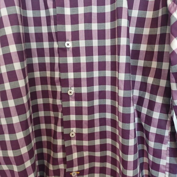 Jack Lipson Signature Shirt  Flip Cuff Paisley Plaid Eclectic Size: 16.5 - Picture 3 of 10